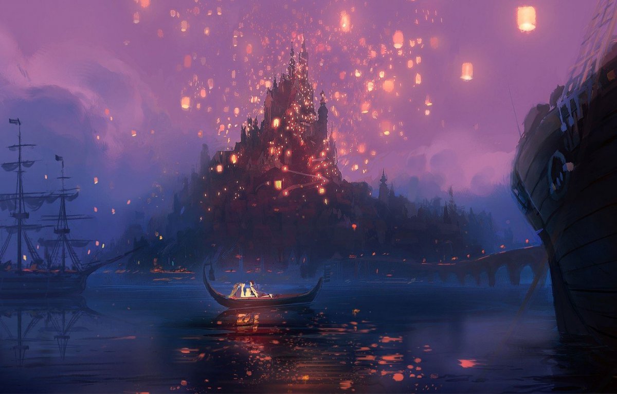 Рапунцель в лодке