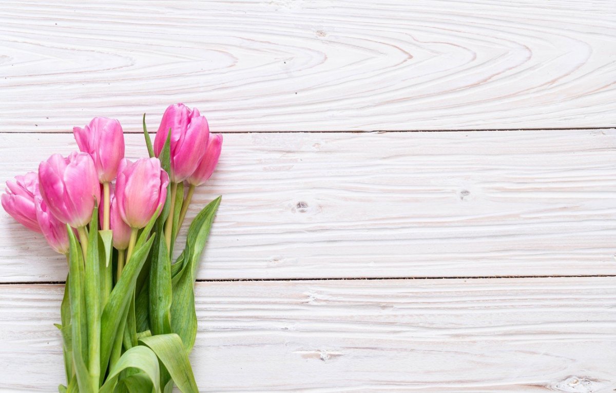 Цветы на деревянном фоне