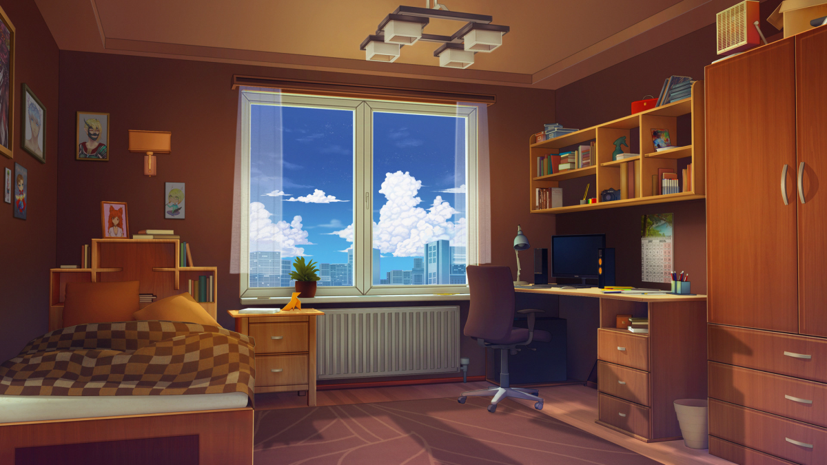 Аниме фон комната