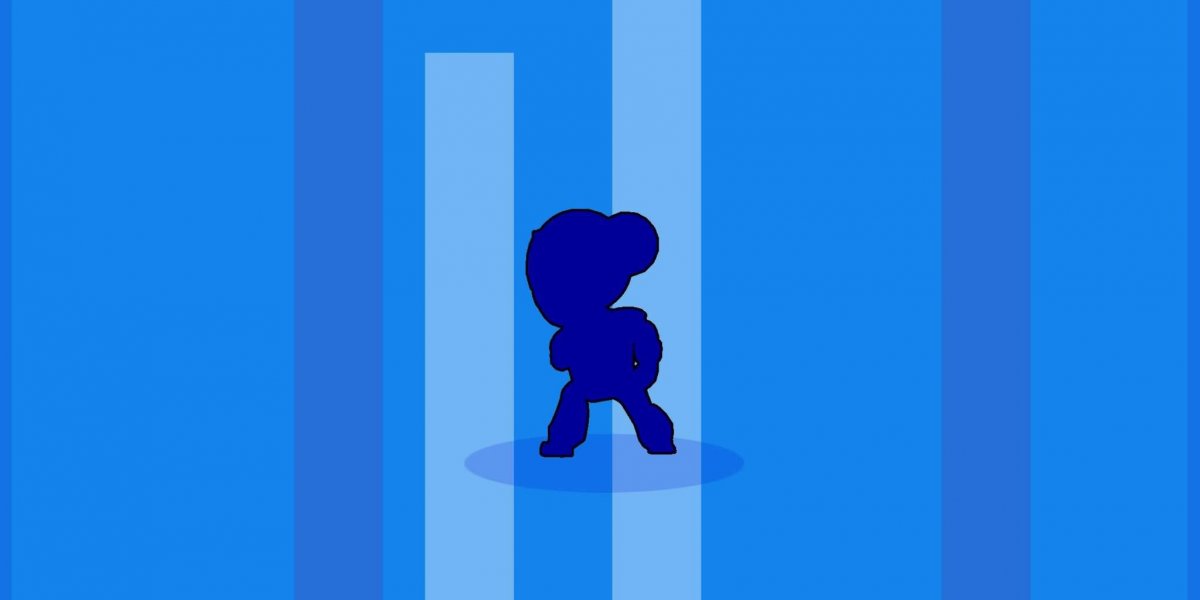 Леон БРАВЛ старс на голубой фон