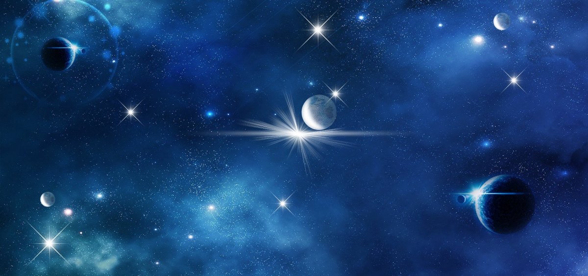 Фон с планетами и звездами