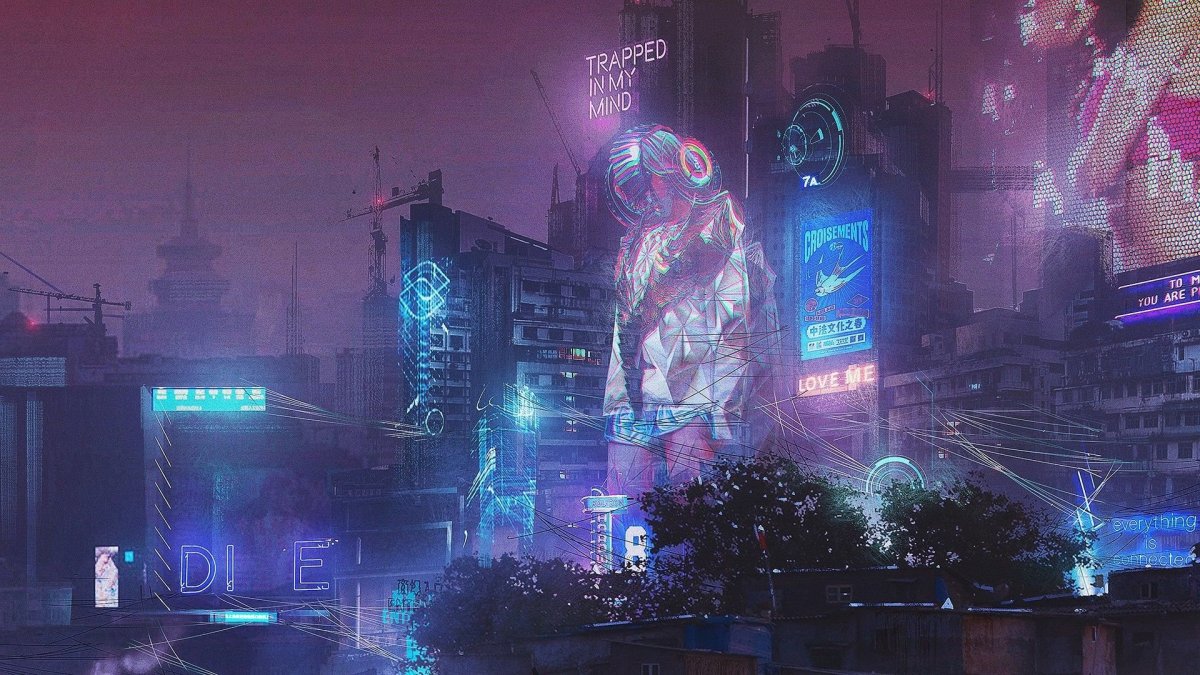 Cyberpunk город 4к