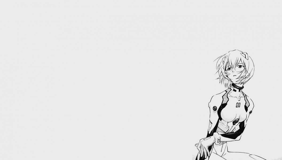 Аниме Евангелион чб