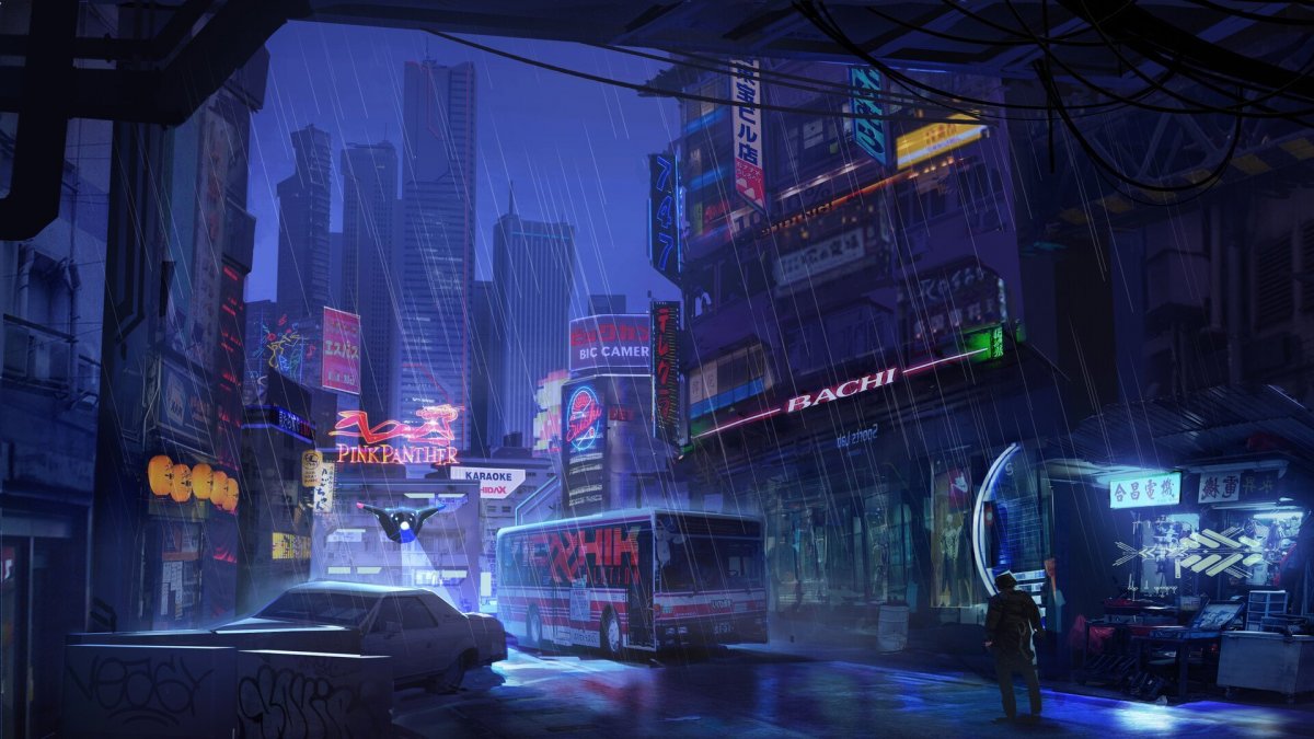 Cyberpunk 4k город