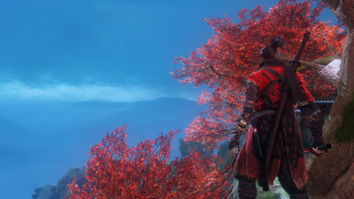 Самурай на черном фоне