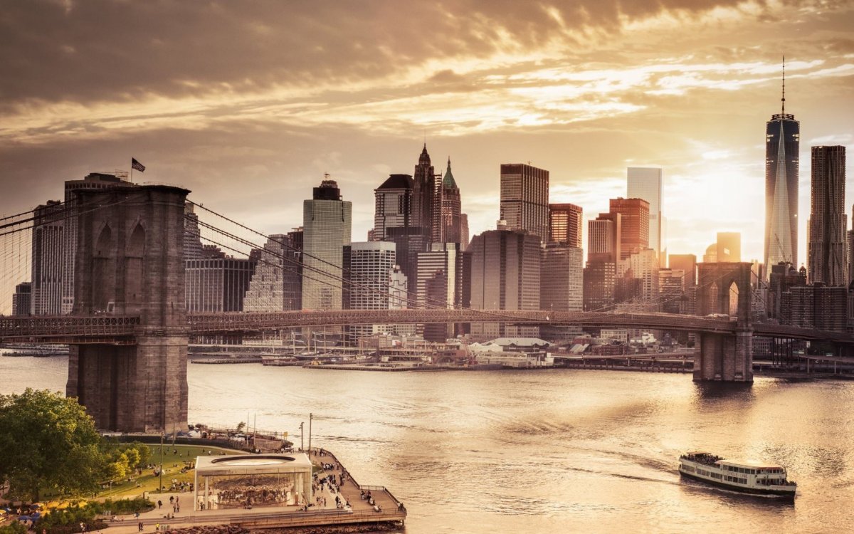 Городской пейзаж Нью Йорка Манхеттен