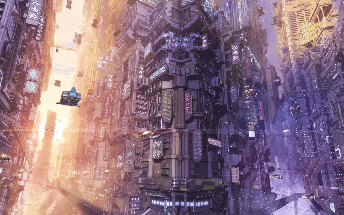 Sci-Fi Art город киберпанк