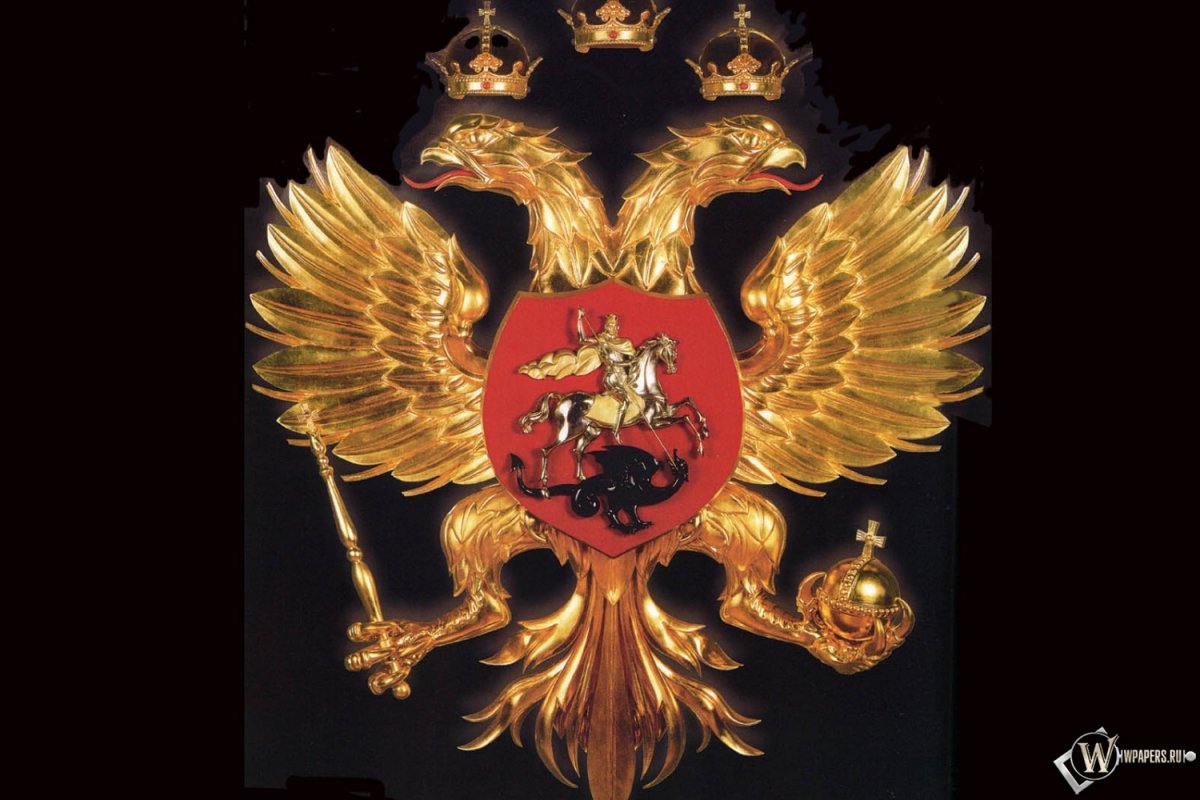 Герб России на черном фоне