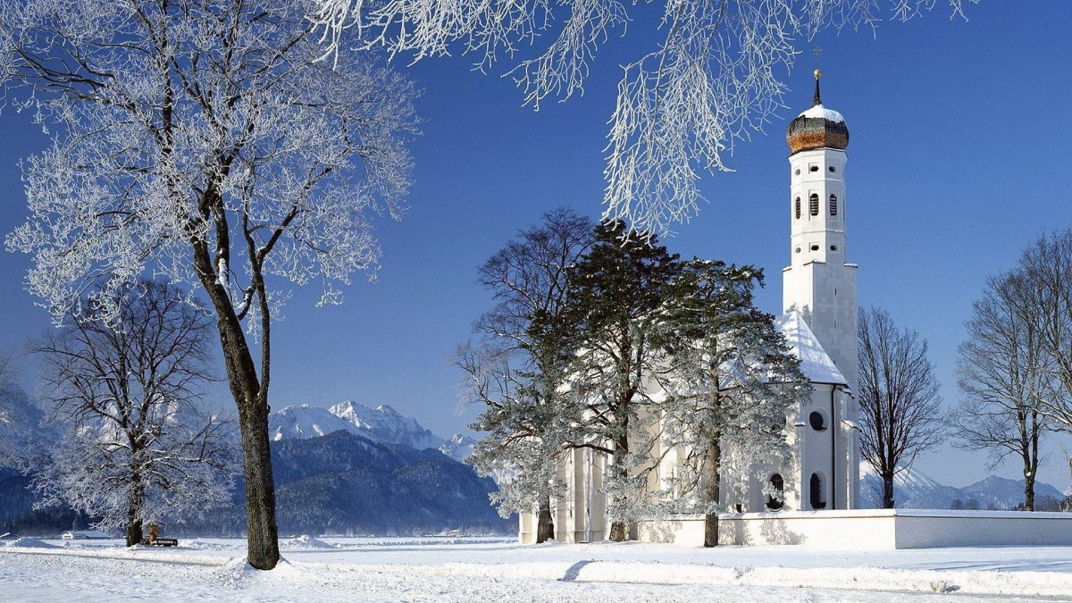 Озеро Блед Словения зима