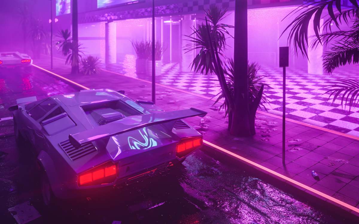 Ламборджини Countach неон