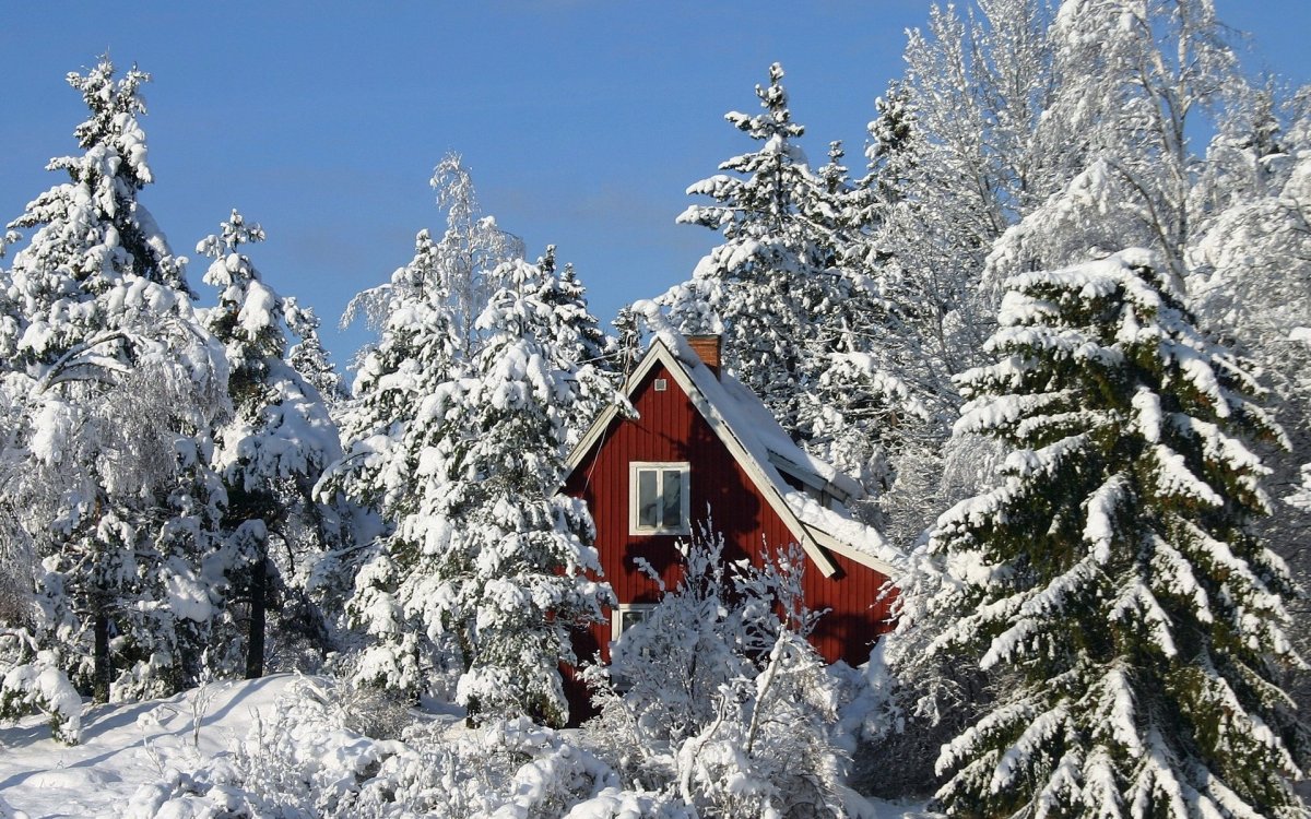 Дом в снегу