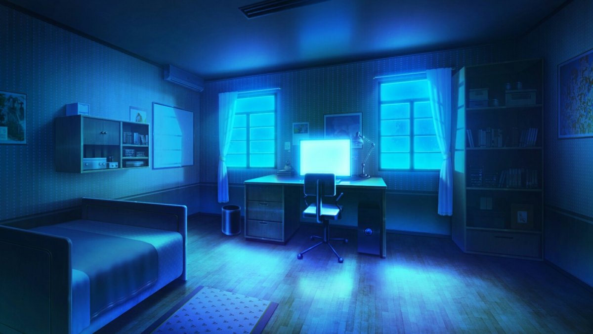 Тёмная комната фон аниме