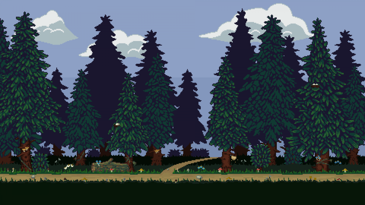 Пиксельный фон лес