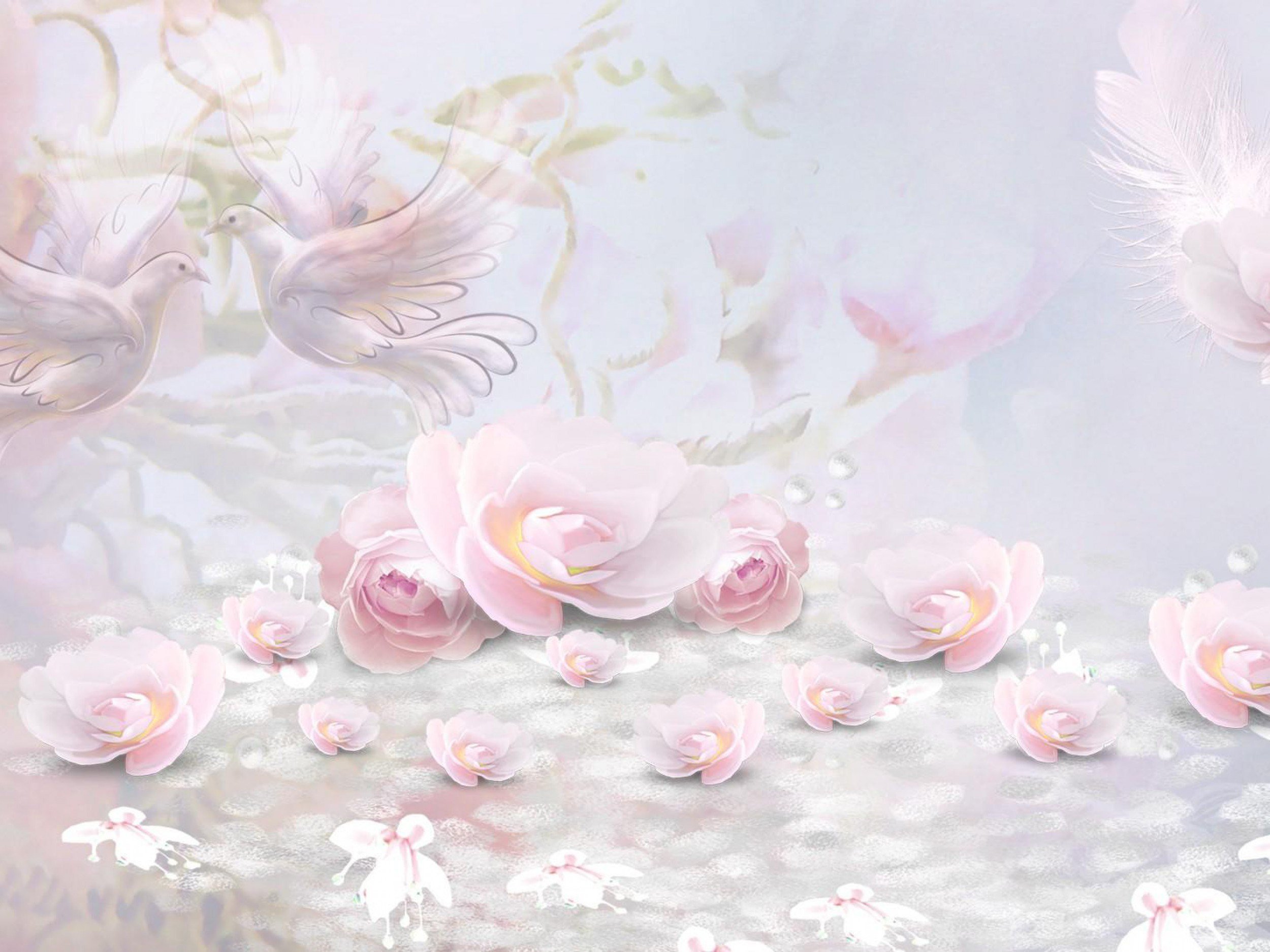 Светлый вальс. Цветочная акварель Альберто Гильена. Красивые нежные цветы. Нежный цветок. Фон цветы нежные.