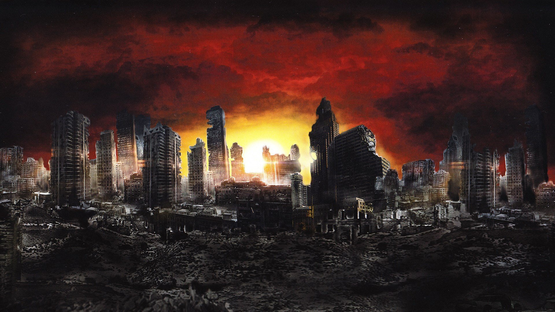 Разрушенный город днем. Конец света 2020 апокалипсис. Лос Анджелес апокалипсис. Апокалипсис пейзаж.