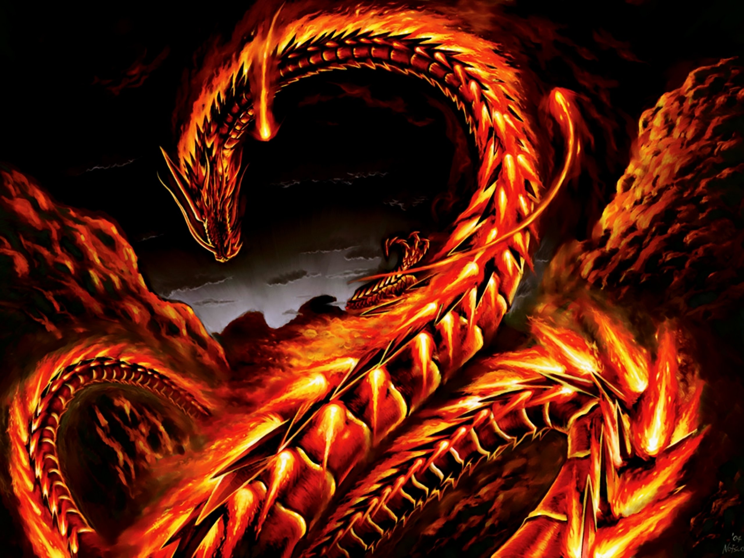Картинки дракон обои. Шенлу змея демон. Гивр дракон. Огненный змей Пандемониум. Пандемониум Огненный дракон.