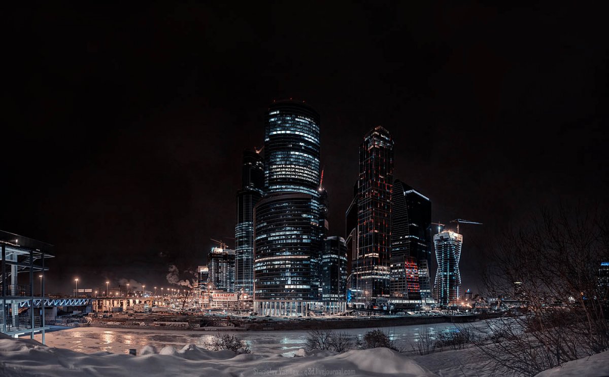 Москва зимой Москоу Сити