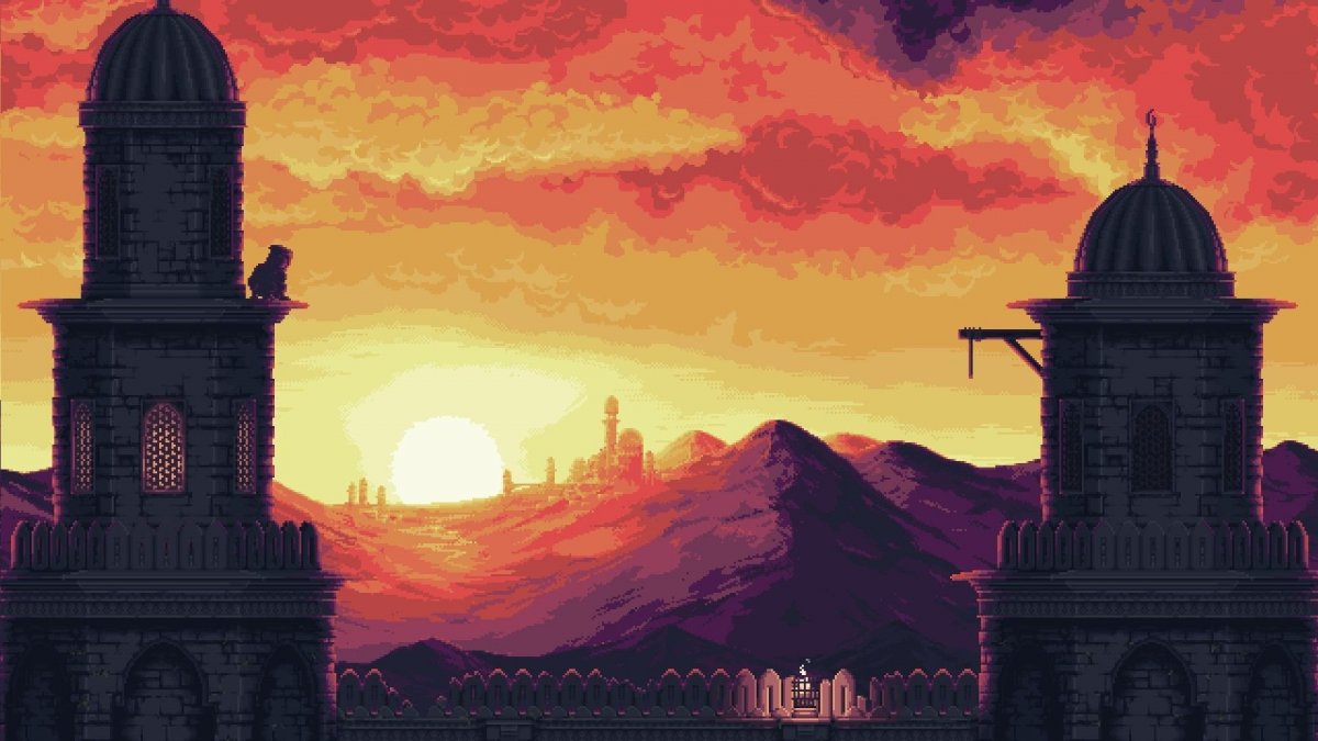 Пиксель арт пейзаж