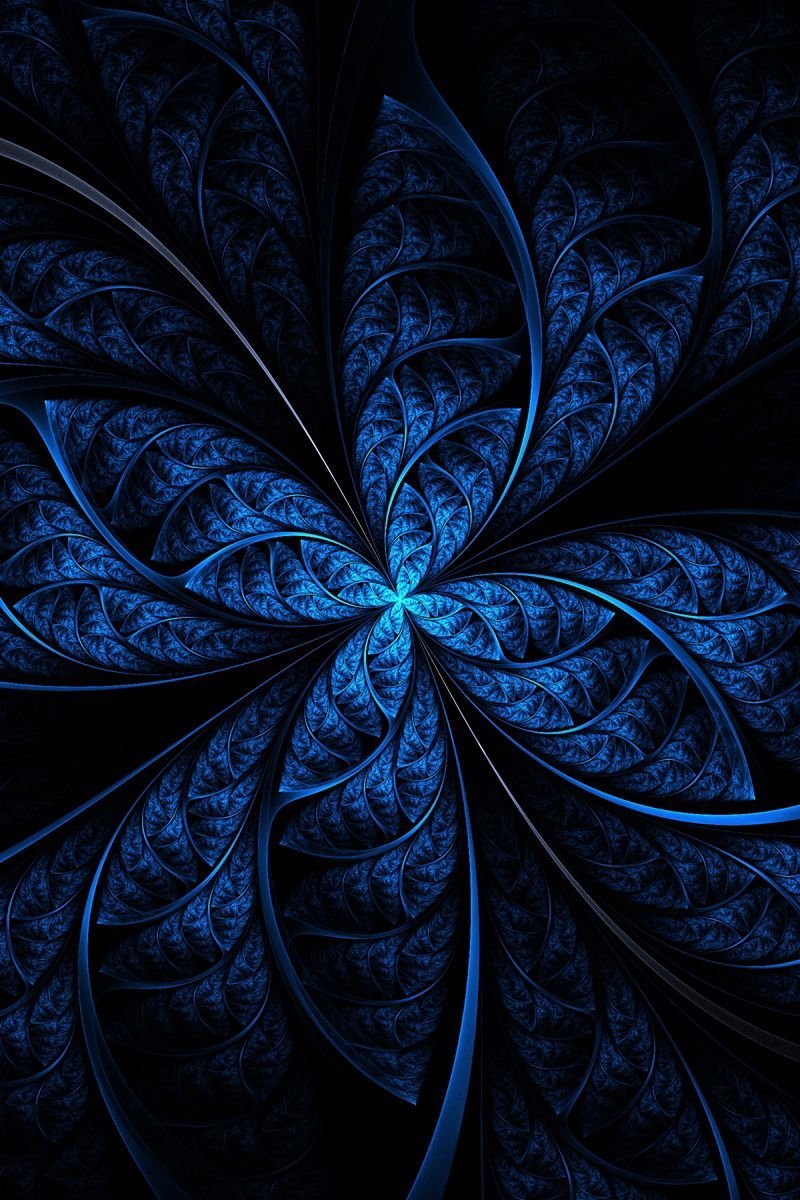 Синие узоры на черном