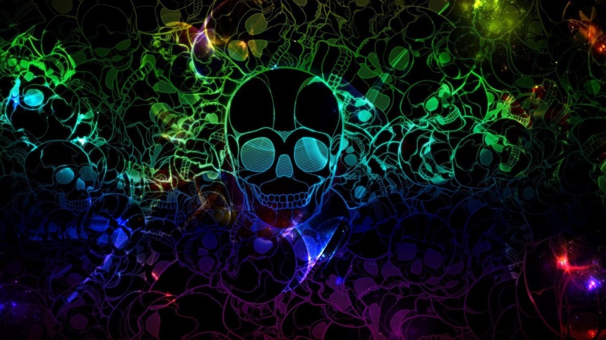 Неоновый череп
