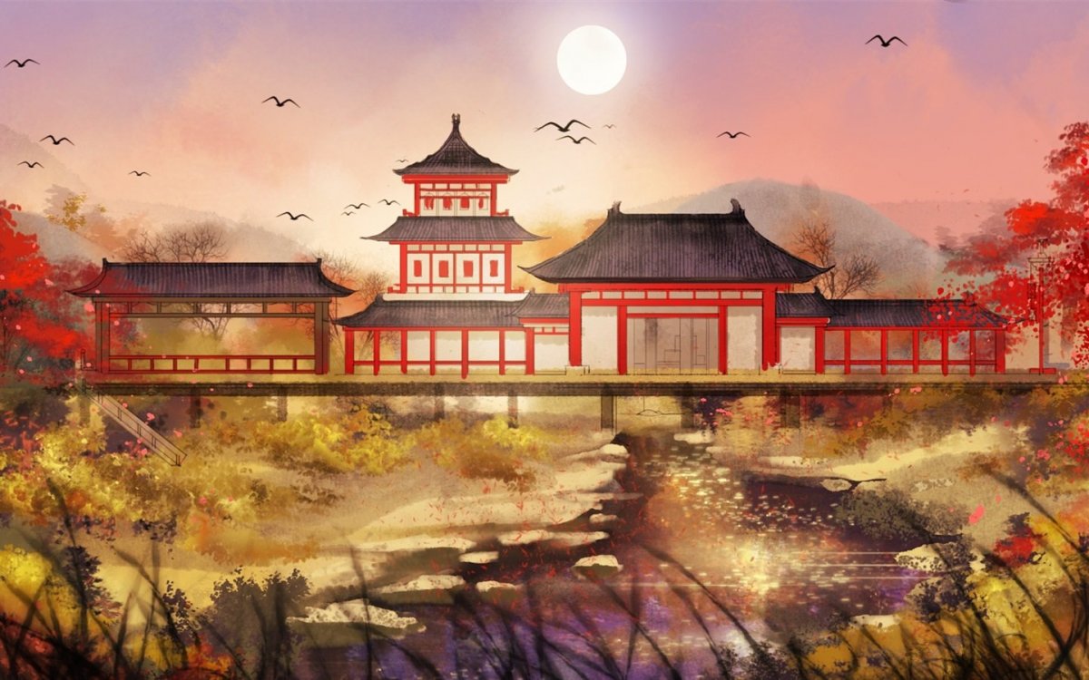 Пейзаж в японском стиле