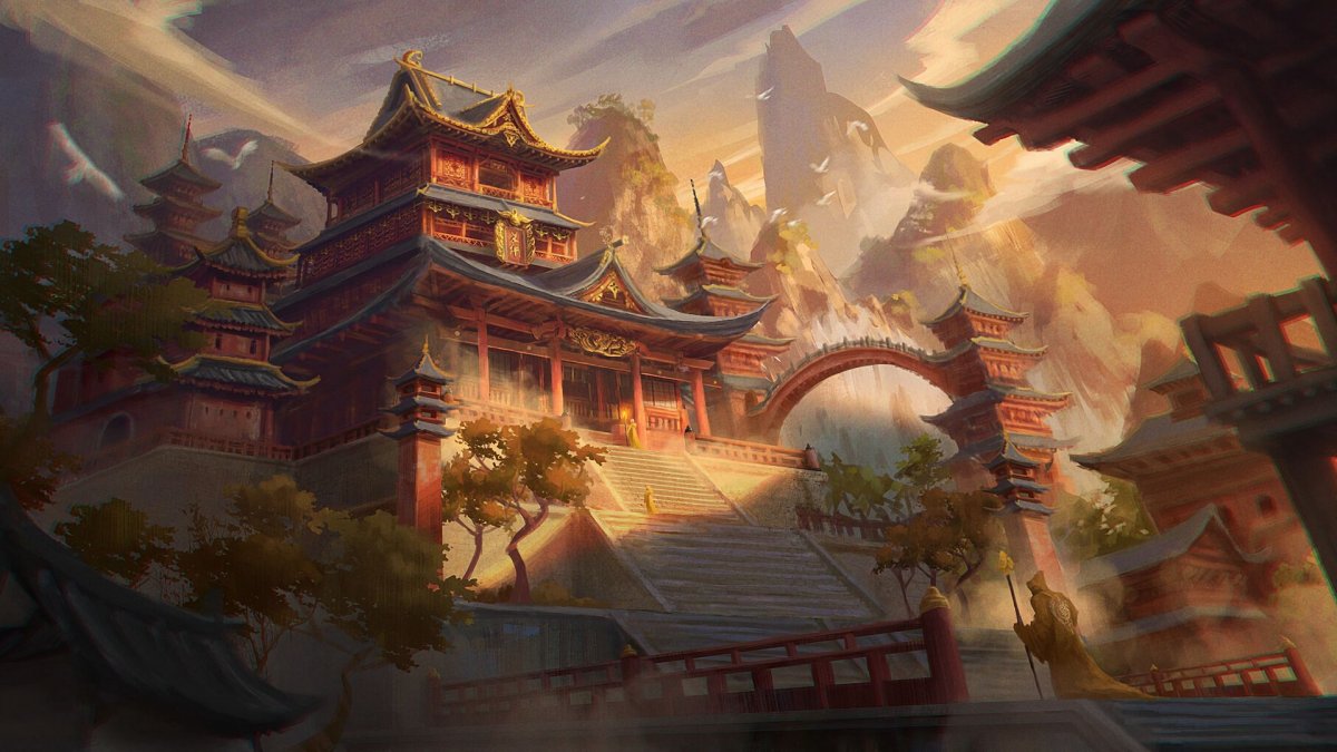 Разрушенный буддийский храм Китай арт