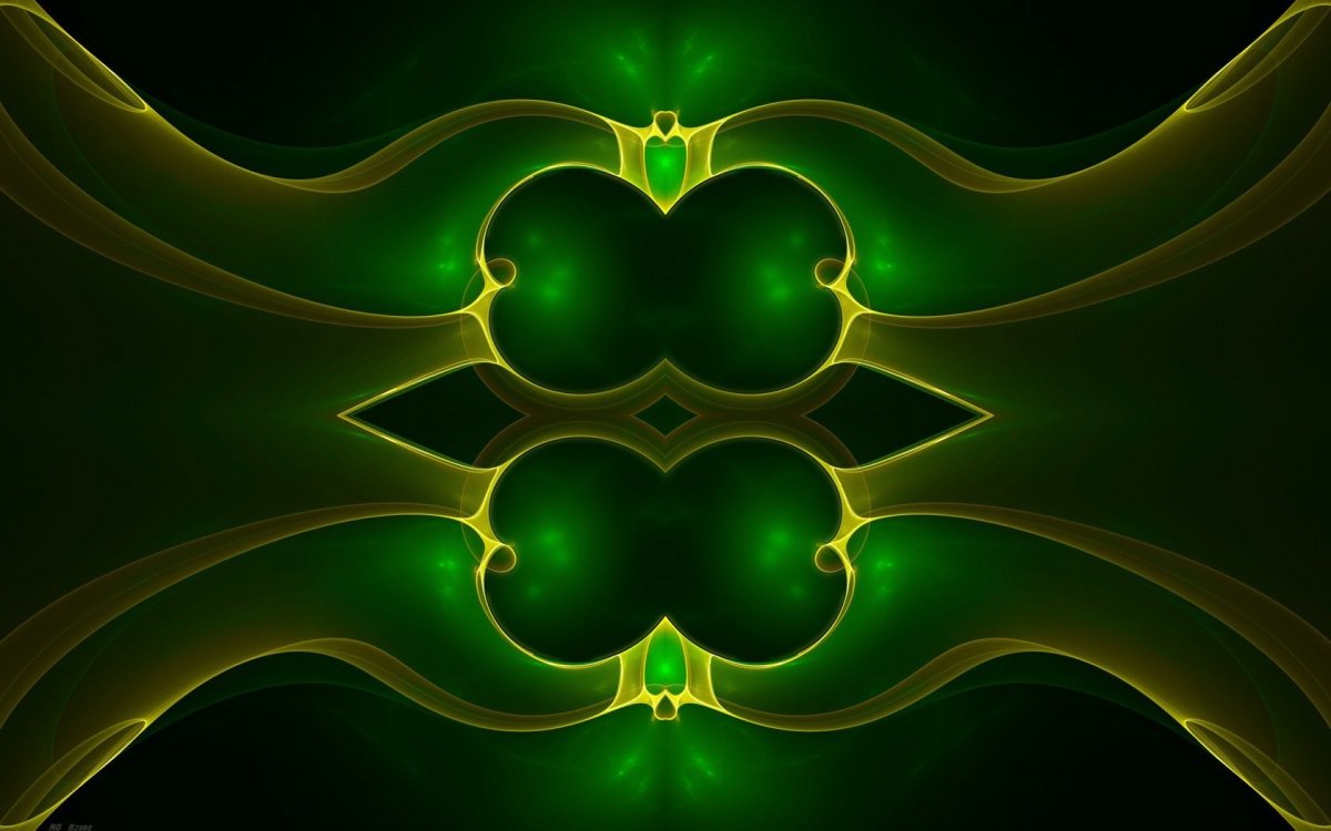 Золотой орнамент на зеленом фоне