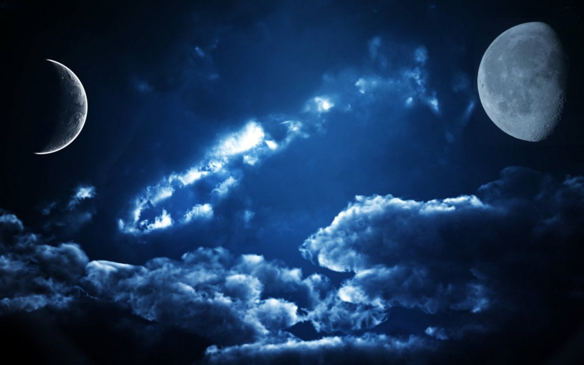 Ночное небо с луной