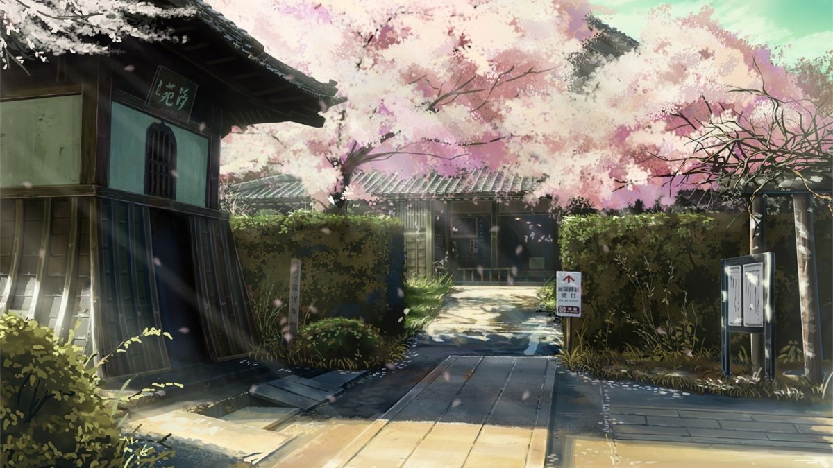 Улицы Японии с сакурой арт