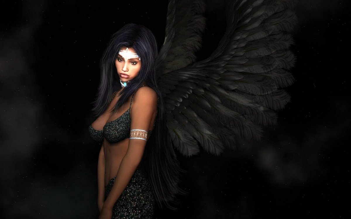 Ангел с темными крыльями