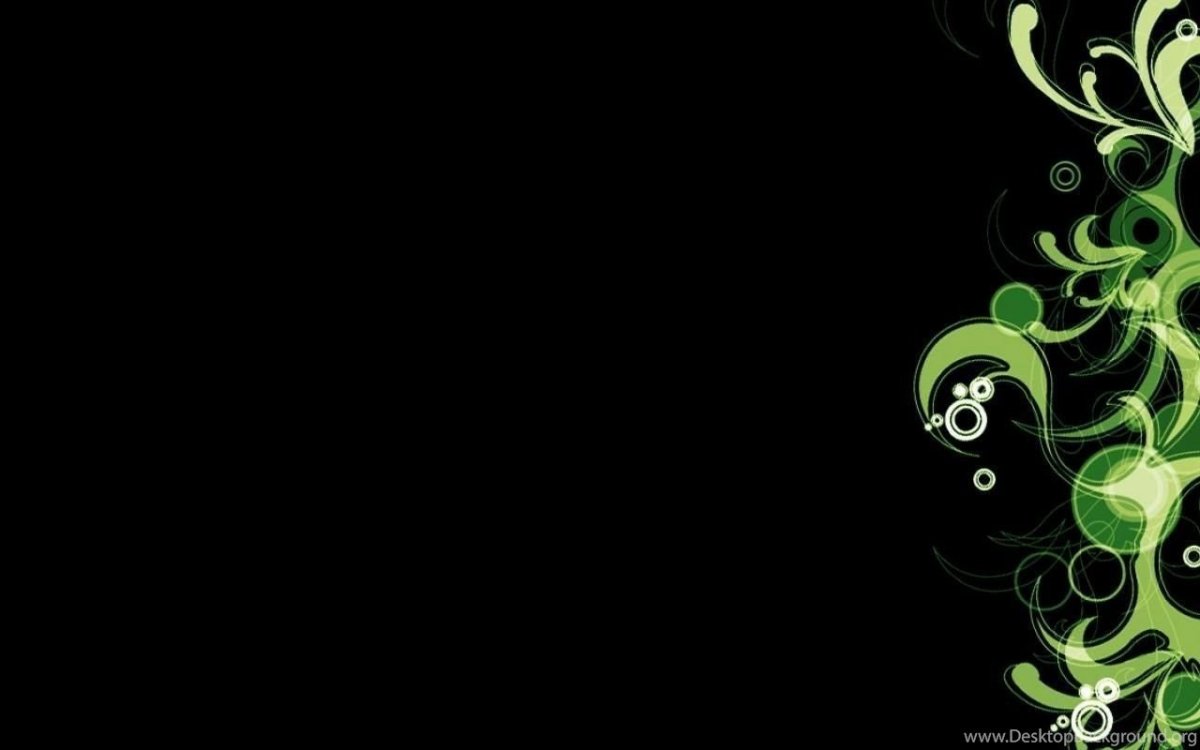 Абстракция черное с салатовым