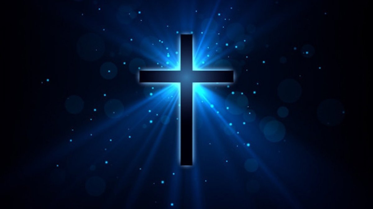 Крест на синем фоне