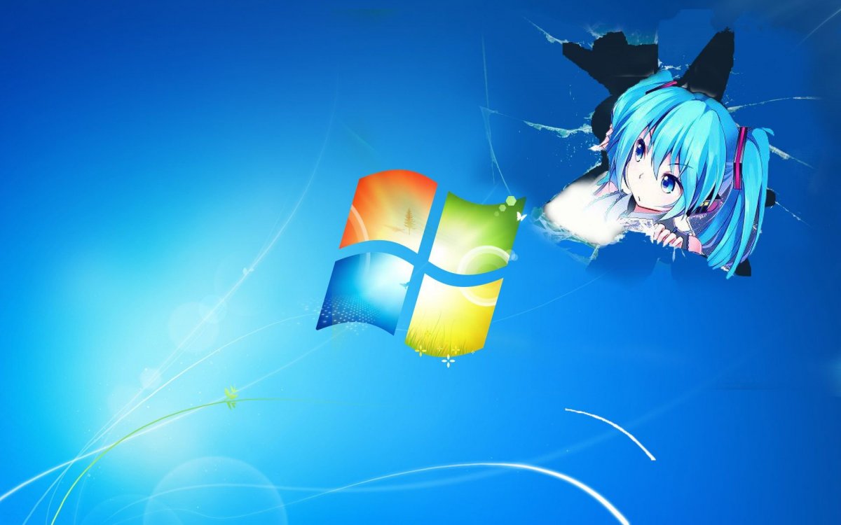 Виндовс 7 с Мику Хатсуне