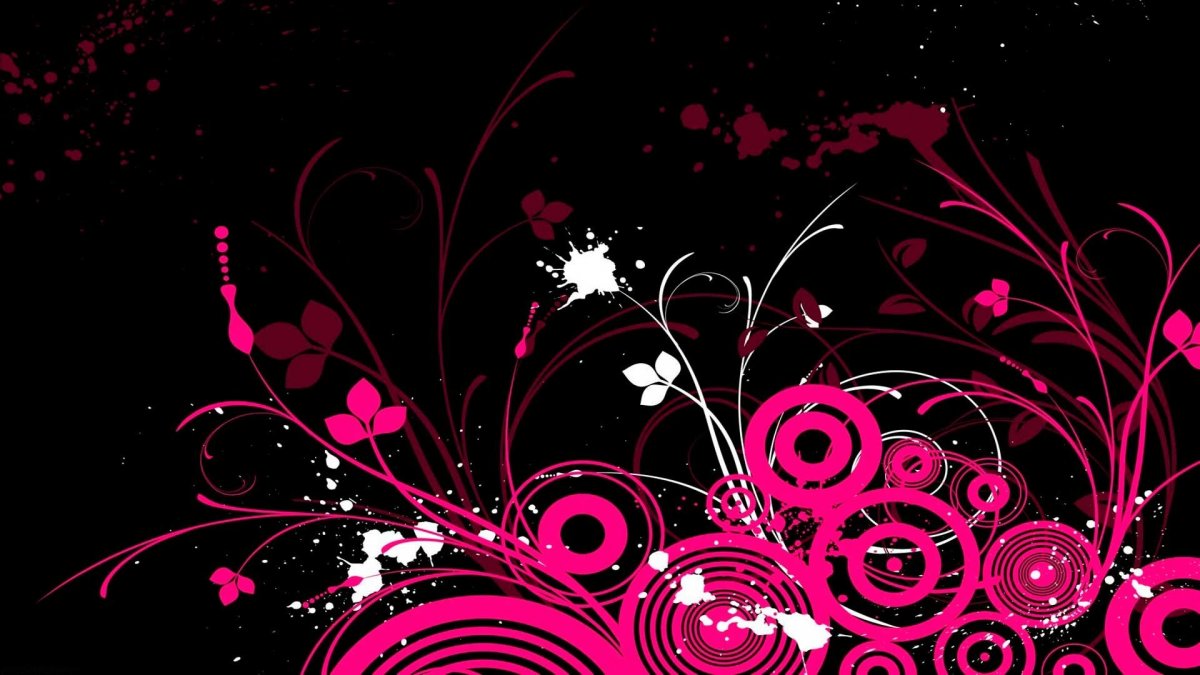 Яркие узоры на черном фоне