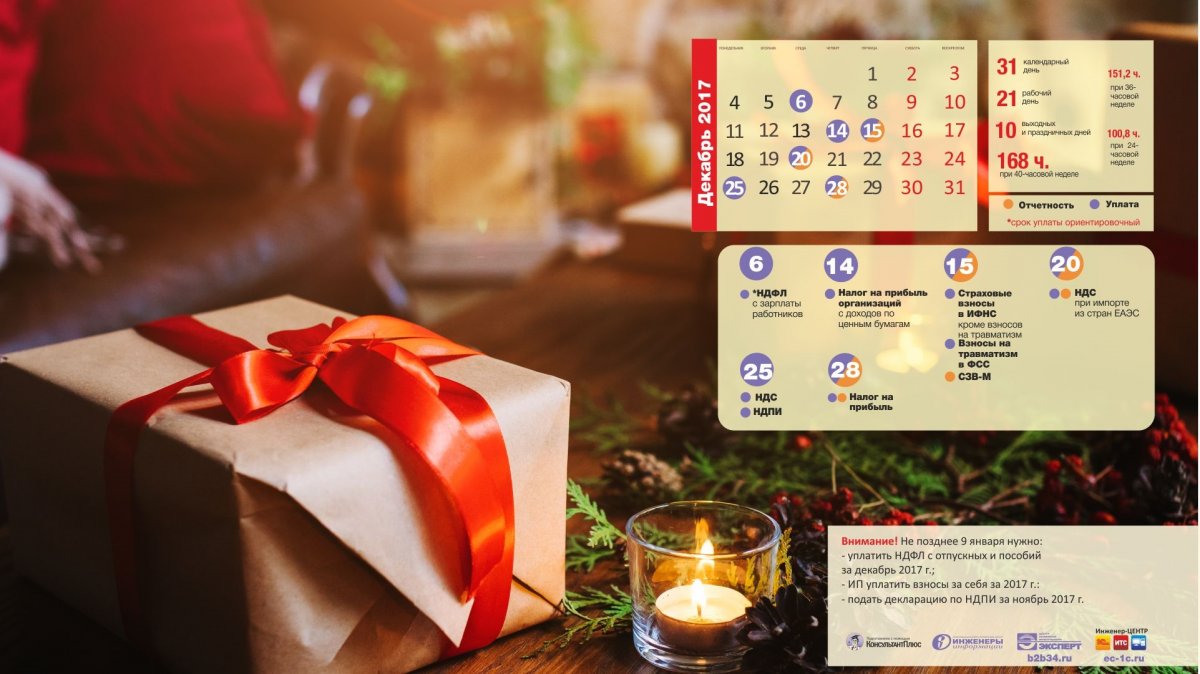 Календарь бухгалтера на рабочий стол