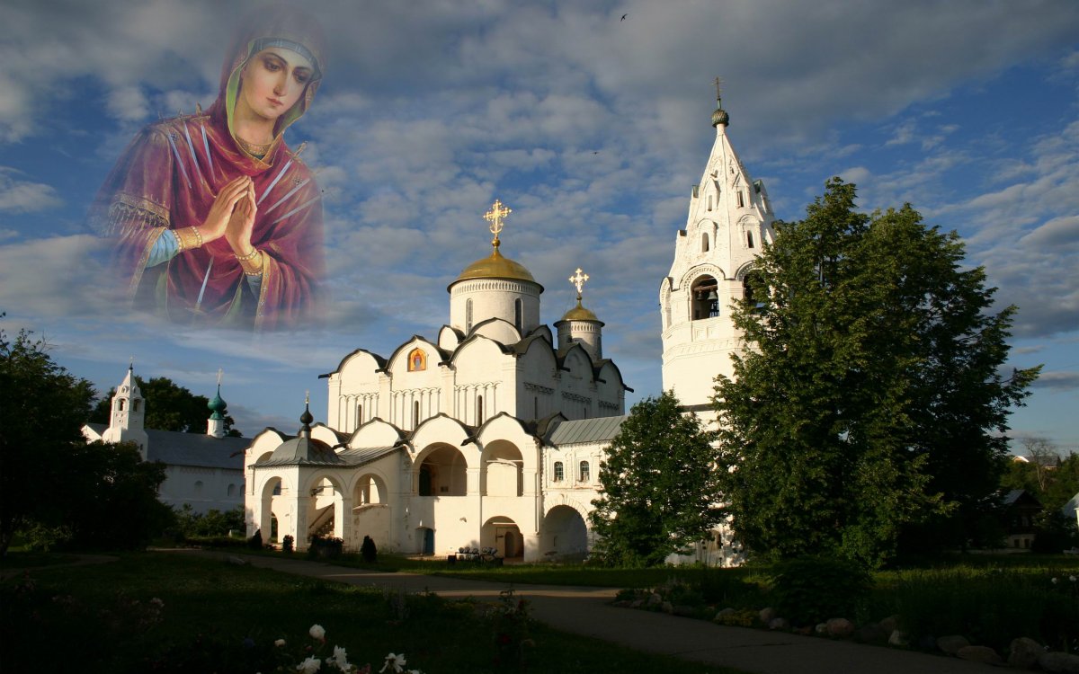 Богородица над храмом