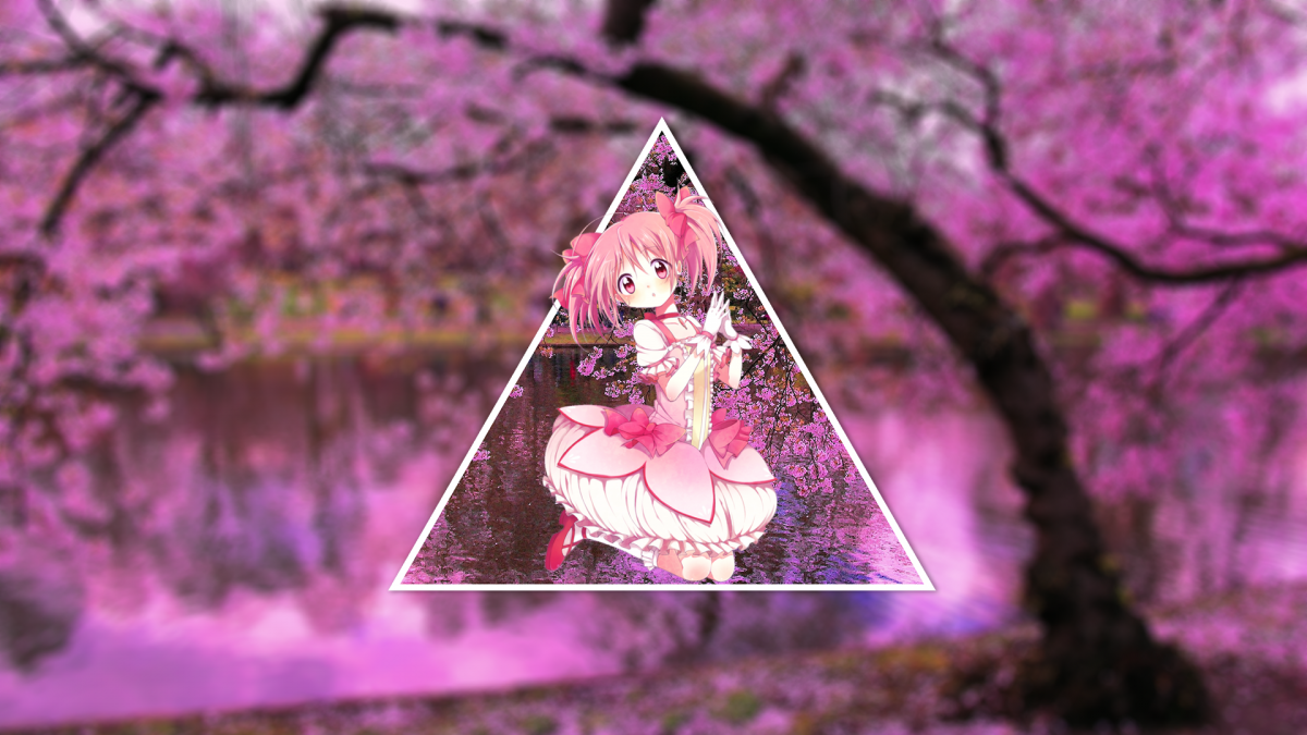 Розовый фон аниме