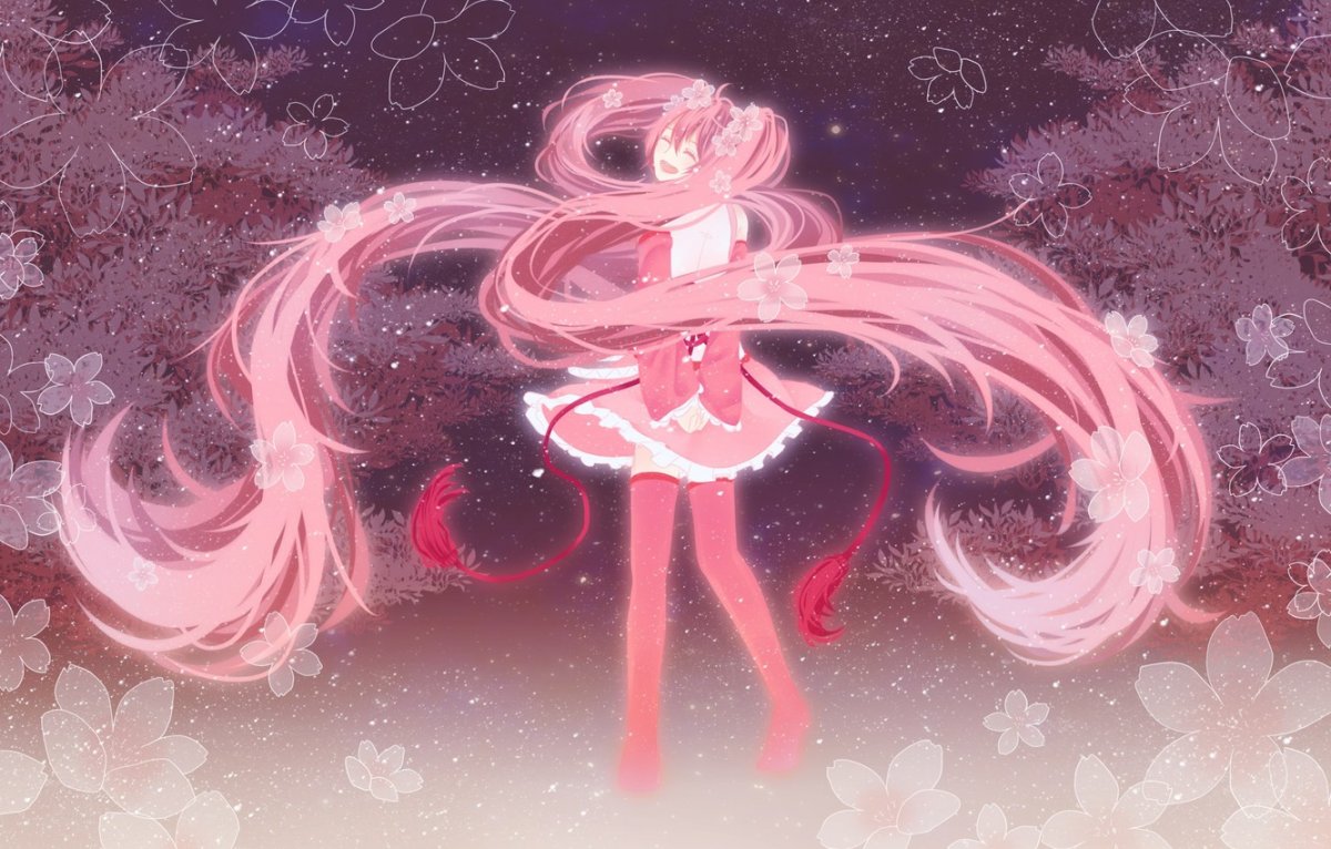 Розовое аниме на рабочий стол