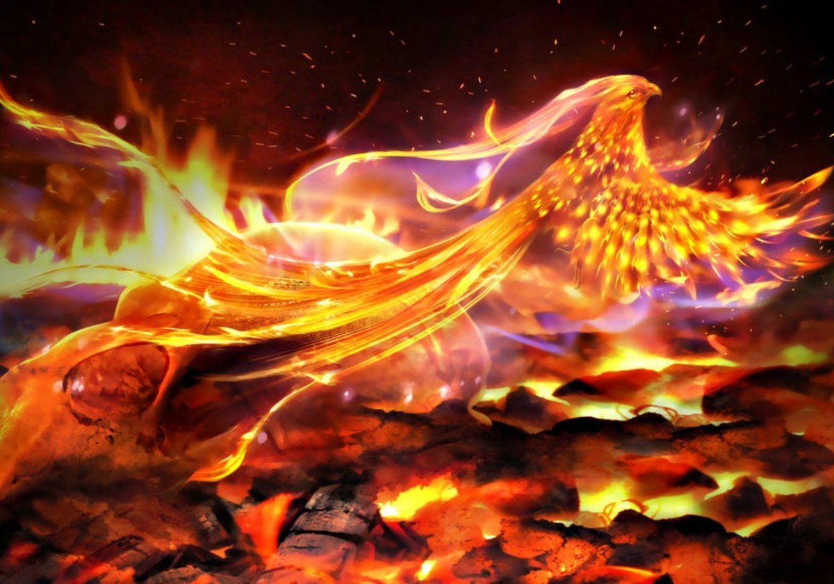 Птица Феникс Возрождение из пепла