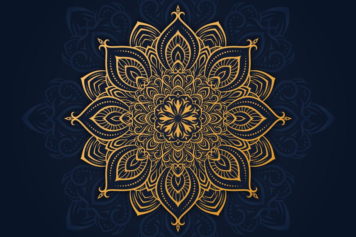 Мандала на черном фоне
