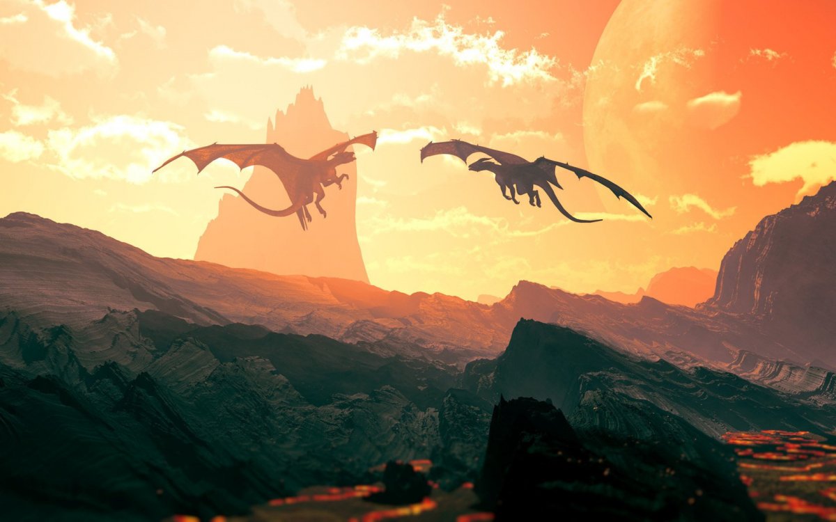 Пейзаж с драконом