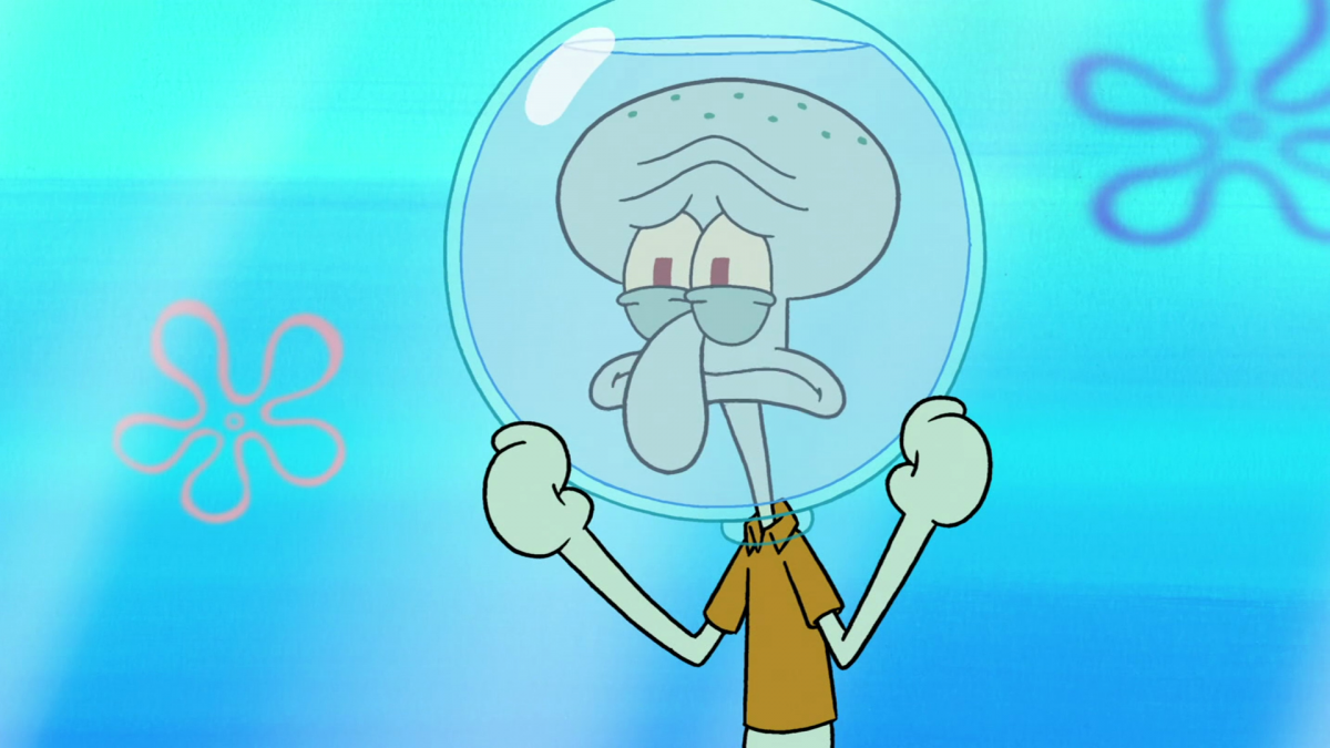 Сквидвард из Спанч Боба плачет