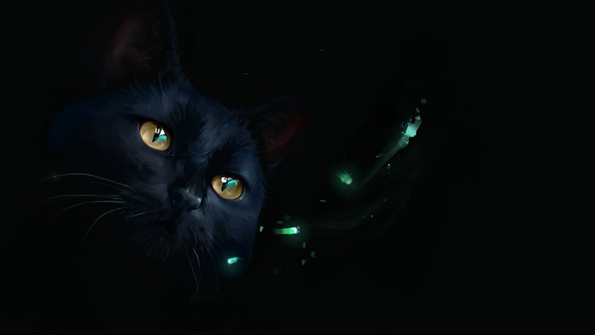 Кошка со светящимися глазами