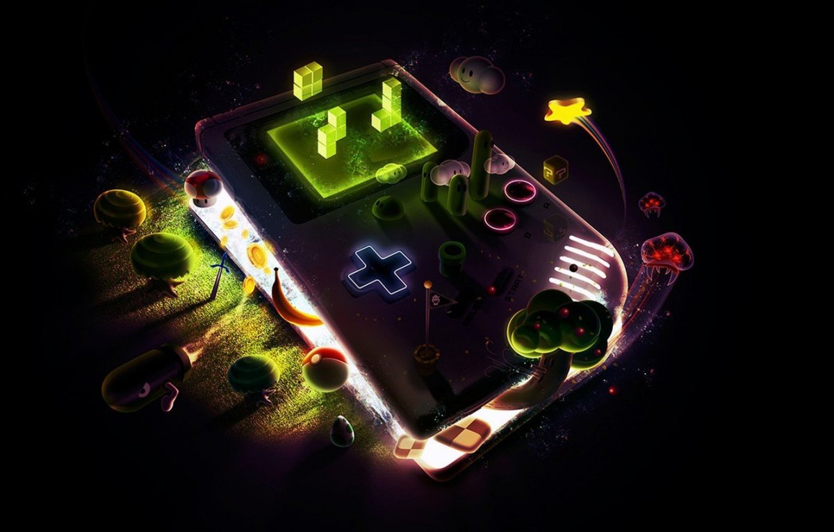 Игровой компьютер на красивом фоне