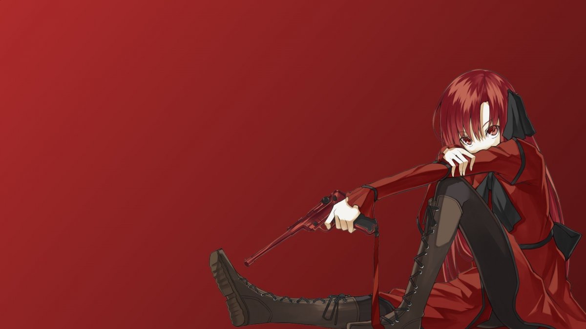 Аниме арты с красным фоном