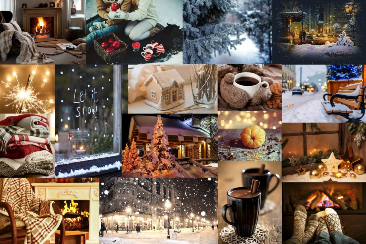 Новогодние обои коллаж