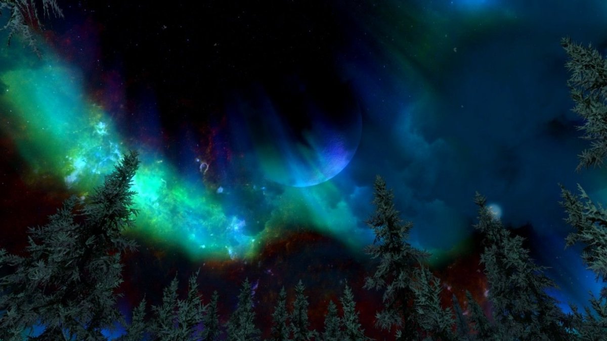 Живые обои Северное сияние