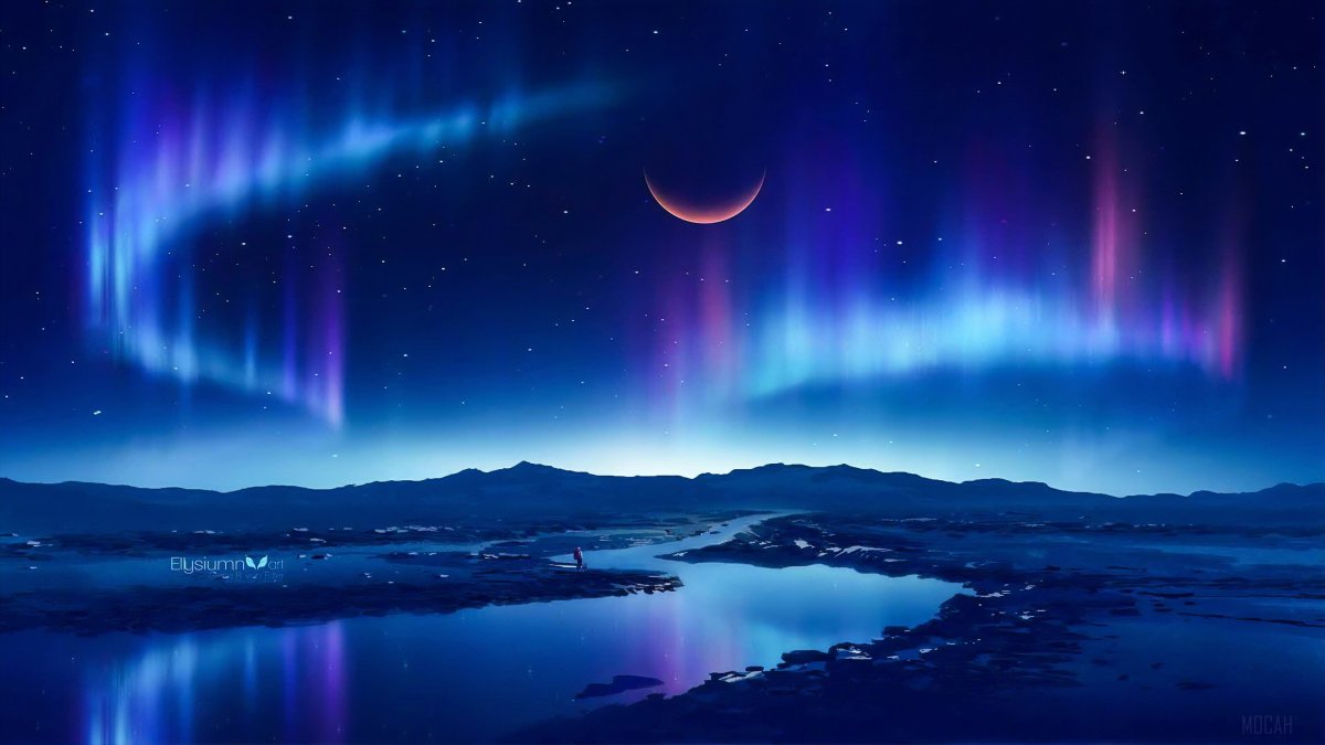 Северное сияние небо