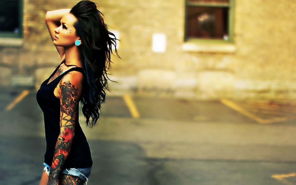 Девушки с тату обои