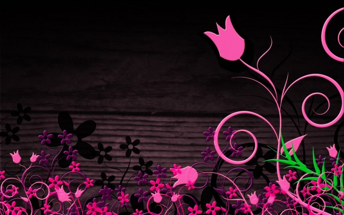 Черно розовые обои